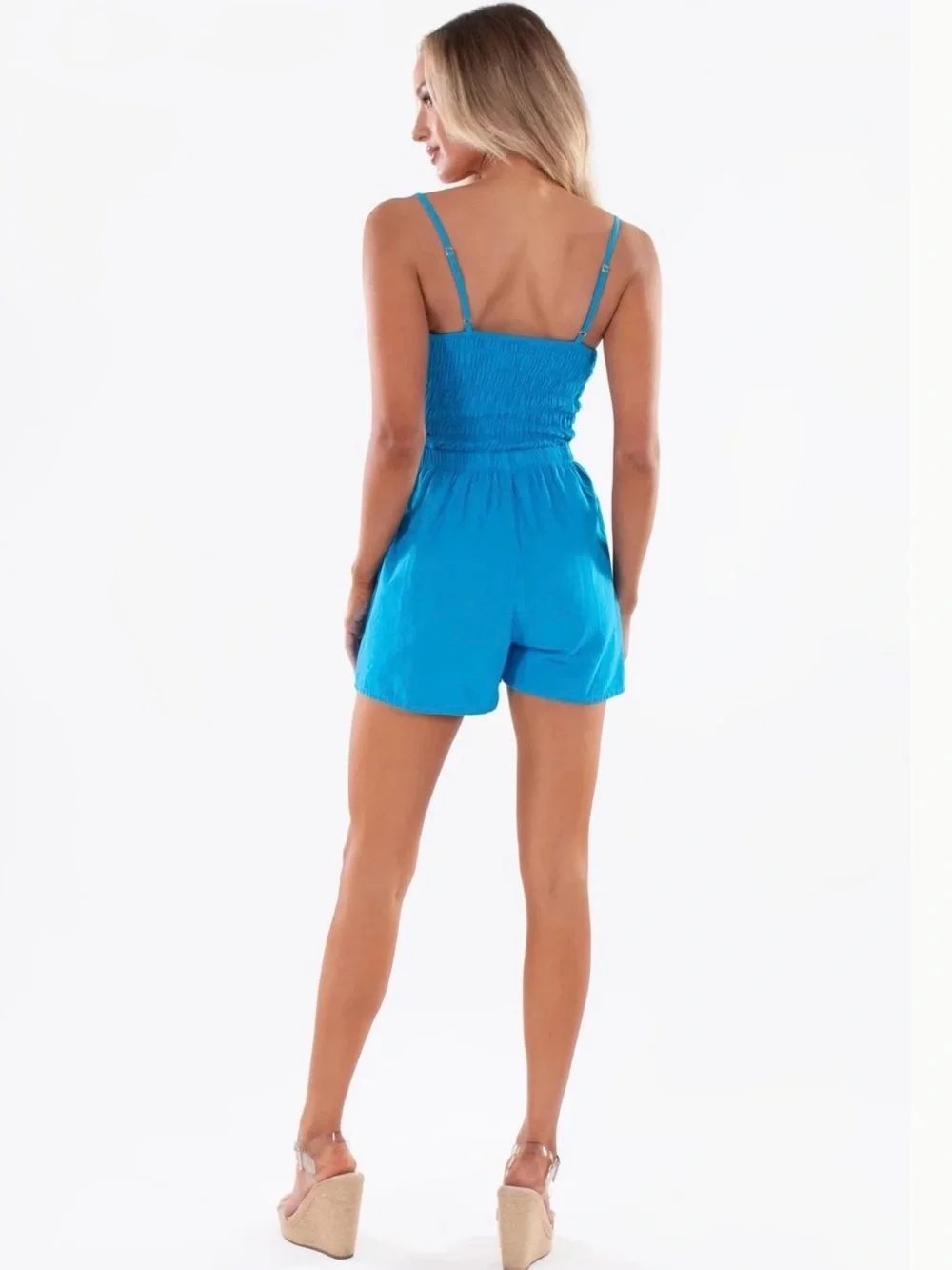 Seaspice blue Tie-Front Romper new with tags size medium
